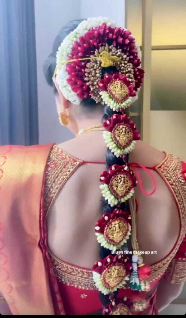 Poola Jada Jewellery for Mehndi Function - Fusion of Gold and Floral – Temple Style