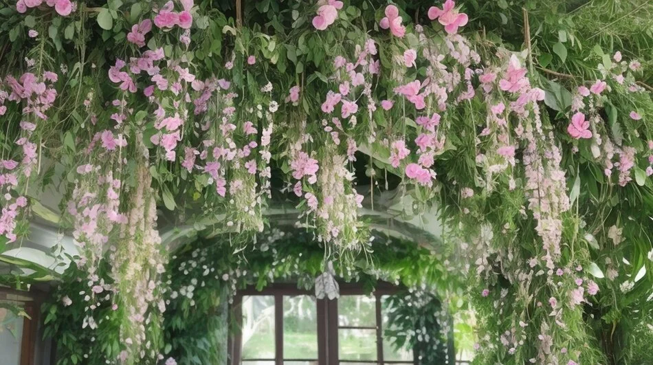 Floral Decor Ideas - Suspended Floral Chandelier