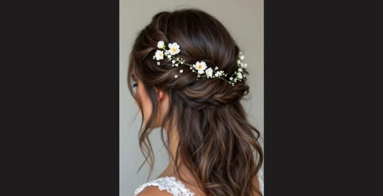 Engagement Hairstyle for Bride - Twisted Crown Hairstyle